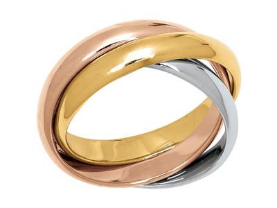 Ring 3 Freie Ringe, 3 Gold 18k, 3.5 X1.5 MM Finger 56