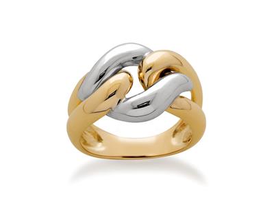 Durchbrochener Ring 14 Mm, 18k Bicolor Gold, Finger 54
