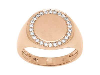 Runder Ring, Diamanten 0,26ct, 18k Roségold, Finger 56