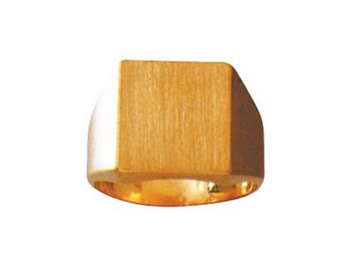 Chevaliere Massive 42314 Tournee Or Jaune 18k Pour Armoiries 14 X 13mm, Taille 47
