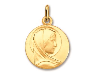 Medaille Jungfrau Mit Schleier, 18k Gelbgold