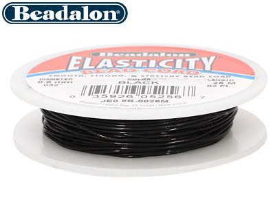 Beadalon Elasticity, Schwarzes Perlenband, 1,0 mm X 25 m - Standard Bild - 2