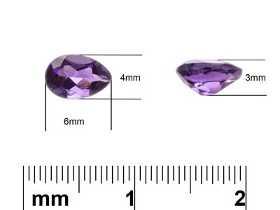 Amethyst, Birnenförmig, 6 x 4 mm - Standard Bild - 3