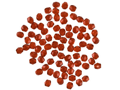 Polierte Tschechische Preciosa Feuerglasperlen, 4mm, 100er-pack, Siam-rubin