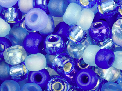 Miyuki-rocailleperlen, Rund, 20-g-röhrchen, Miyuki-artikelnr. 6-9mix02-tube, 60, Verschiedene Blautöne