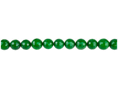 Halbedelsteinperlen, Rund, Facettiert, Strang 40cm, 6mm, Jade - Grün Gefärbt