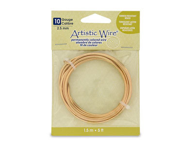Beadalon Artistic Wire, Drahtstärke10 Awg , Anlaufbeständig, 1,5m, Messing