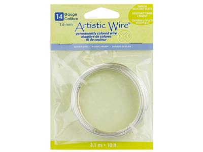 Beadalon Artistic Wire, Drahtstärke14 Awg ,  3,1m, Silberbeschichtet