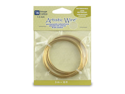 Beadalon Artistic Wire, Drahtstärke16 Awg , Anlaufbeständig, 3,1m, Messing