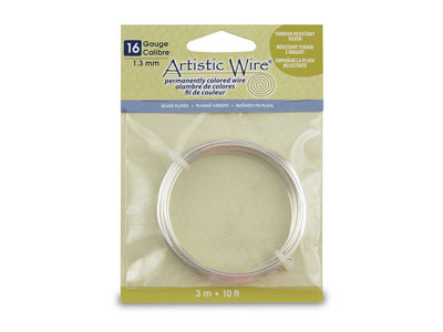 Beadalon Artistic Wire, Drahtstärke16 Awg ,  3,1m, Silberbeschichtet