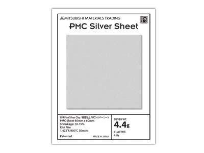 Silberknete precious Metal Clay Pmc Plus, 5g, Blatt 6x6cm