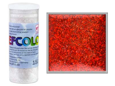 Efcolor Farbschmelzpulver, 10ml, Glitterfarbe: Rot
