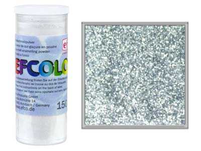 Efcolor Farbschmelzpulver, 10ml, Glitterfarbe: Silber