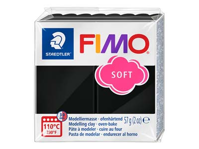 Fimosoft, 57-g-block, Schwarz, Fimo Farbe Nr. 9