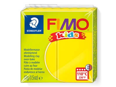 Fimo Kids Polymer-modelliermasse, Gelb, 42-g-block, Fimo-farbe Nr.1