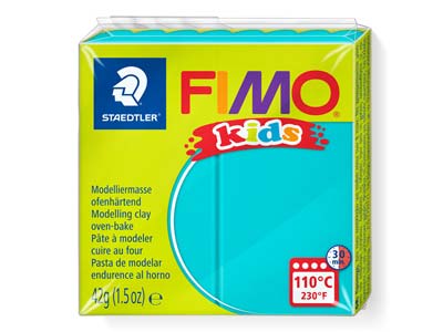 Fimo Kids Polymer-modelliermasse, Türkis, 42-g-block, Fimo-farbe Nr.39