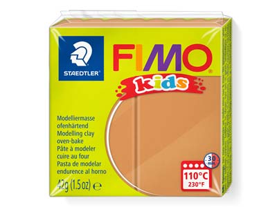 Fimo Kids Polymer-modelliermasse, Siena Braun, 42-g-block, Fimo-farbe Nr.71