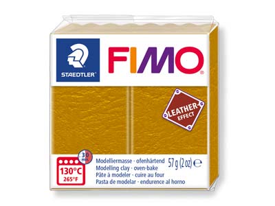 Fimo Leather Effect Ocker 57 G Polymer-modelliermasse Block Fimo Farbreferenz 179