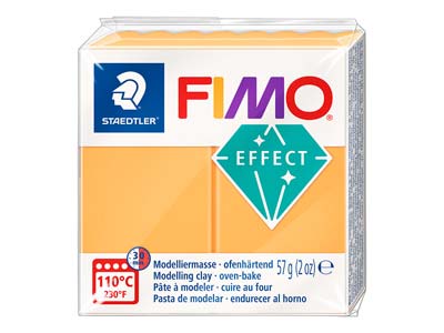 Fimo Effect, 57g, Polymer-modelliermasse, Block, Fimo-farbreferenz 401 - Neon-orange