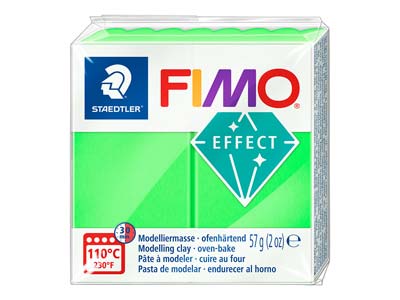 Fimo Effect, 57g, Polymer-modelliermasse, Block, Fimo-farbreferenz 501 - Neon-grün