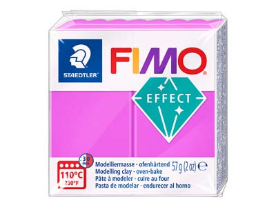 Fimo Effect, 57g, Polymer-modelliermasse, Block, Fimo-farbreferenz 601 - Neon-lila