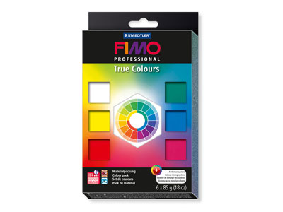 Fimoprofessional Echtfarben ,set Aus 6 Farben, 85g Blöcke