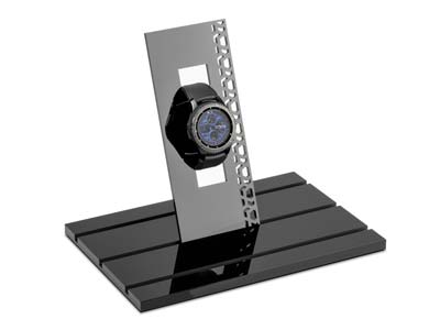 Schwarz Glänzendes Acryl-uhren-display - Standard Bild - 3