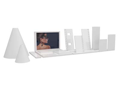 Weiß Glänzendes Acryl-ohrring-display - Standard Bild - 3