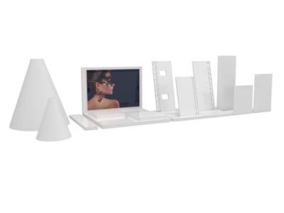 Weiß Glänzendes Acryl-halsketten-display Mittel - Standard Bild - 3