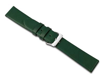 Uhrenarmband, 20 mm, Echtes Kalbsleder, Grün - Standard Bild - 1