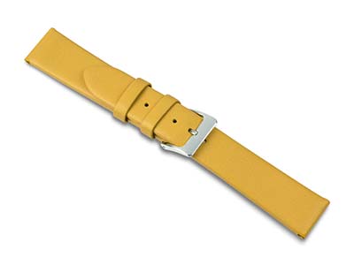 Uhrenarmband, 18 mm, Echtes Kalbsleder, Gelb - Standard Bild - 1