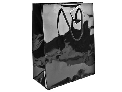 Geschenktasche, 5er-pack, Schwarz Glänzend, Mittelgro, 215x160x90mm