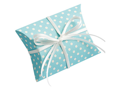 Flatpack Kissenschachteln, 10er-pack, Blau Mit Weißen Punkten - Standard Bild - 3