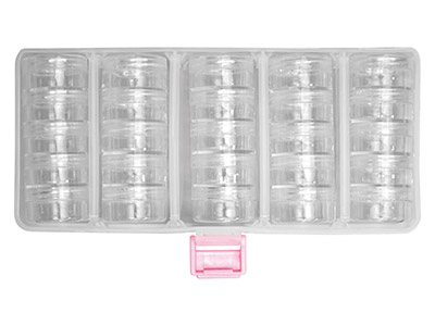 Set Aus 25 Stapelbaren Behältern Zur Perlenaufbewahrung In Einer Transparenten Box - Standard Bild - 4