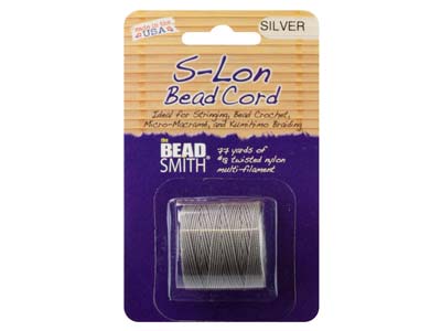 Beadsmith S-lon Perlenband, Tex 210, Stärke 18, 70 m, Silberfarben - Standard Bild - 2