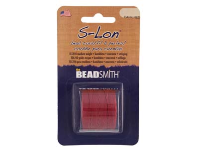 Beadsmith S-lon Bead Cord Dark Red Tex 210 Gauge #18 70m - Standard Bild - 1