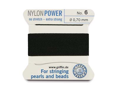 Griffin Nylon Power, Perlenband, Schwarz, GrÖsse 6 - Standard Bild - 1