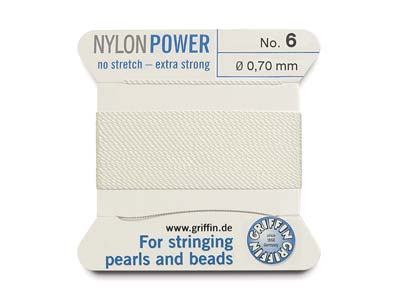 Griffin Nylon Power, Perlenband, Weiss, GrÖsse 6 - Standard Bild - 1