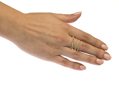 12 kt Goldgefüllter Perlenring, 3 mm, Größe 16 - Standard Bild - 4