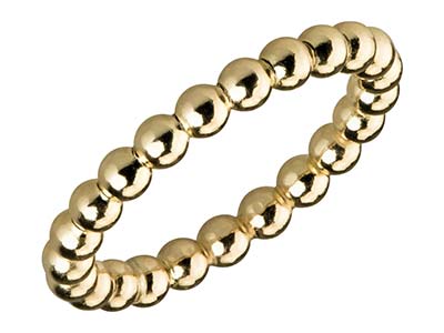 12 kt Goldgefüllter Perlenring, 3 mm, Größe 17 1/4 - Standard Bild - 2
