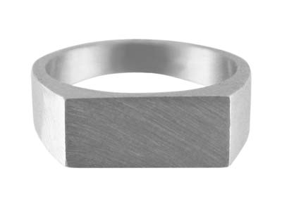 St Sil Initial Rect Ring 13x6mm Hm Head Depth 0.9mm Size K