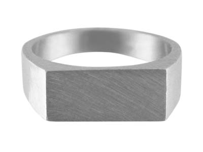 St Sil Initial Rect Ring 14x7mm Hm Head Depth 1.5mm Size L12