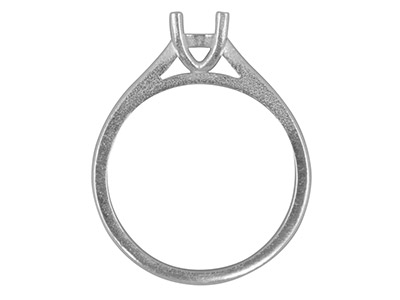 Ring Aus Sterlingsilber Mit 4 krappen Und Doppeleinfassung, Ohne Punzierung, Rund, 4,0 mm, 25 pt, Größe m - Standard Bild - 2