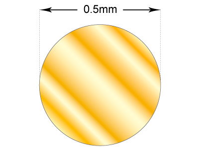 9 Kt Gelbgold, Df 0,50 mm Durchmesser, Runddraht, 100 % Recyceltes Gold - Standard Bild - 2