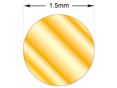 9 Kt Gelbgold, Df, 1,50 mm Durchmesser, Runddraht, 100 % Recyceltes Gold - Standard Bild - 2