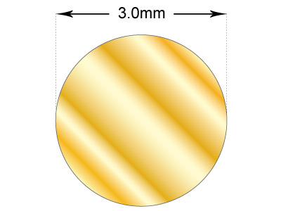 9 Kt Gelbgold, Df, 3,00 mm Durchmesser, 100 % Recyceltes Gold - Standard Bild - 2