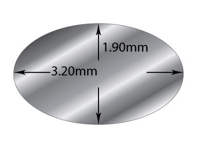 Ovaler Draht Aus Sterlingsilber, 3,2 x 1,9 mm, 100 % Recyceltes Silber - Standard Bild - 2