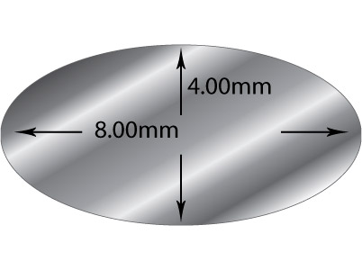 Ovaler Draht Aus Sterlingsilber, 8,0 x 4,0 mm, 100 % Recyceltes Silber - Standard Bild - 2