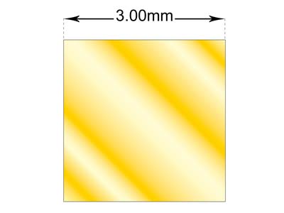 9 Kt Gelbgolddraht, Df, Vierkant, 3,00 mm, Weichgeglüht, 100 % Recyceltes Gold - Standard Bild - 2