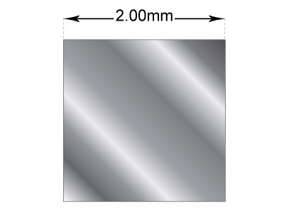 Mittlerer 9 kt weißgolddraht, Vierkant, 2,00 mm, Weichgeglüht, 100 % Recyceltes Gold - Standard Bild - 2